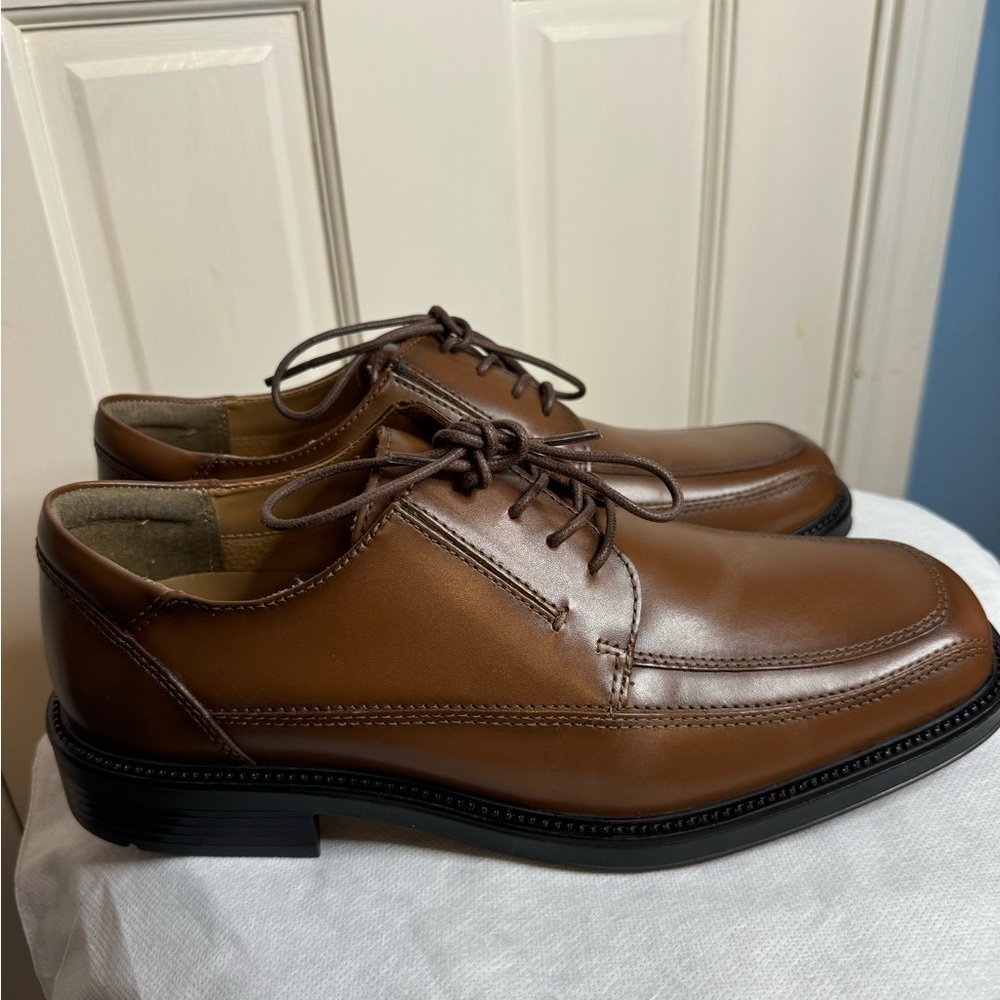 Dockers Men's Perspective Oxford Dress Shoes Tan Leather Size 9.5 M - Picture 10 of 16